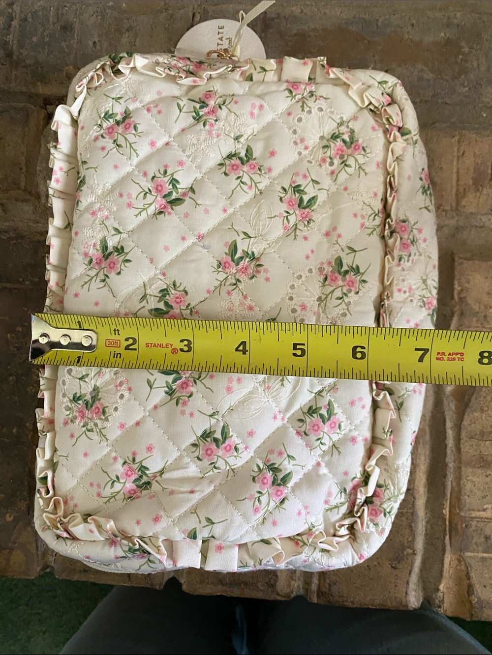 Altar’d State Quilted Floral Cosmetic Pouch - Pink & Green Roses - Picture 5 of 7